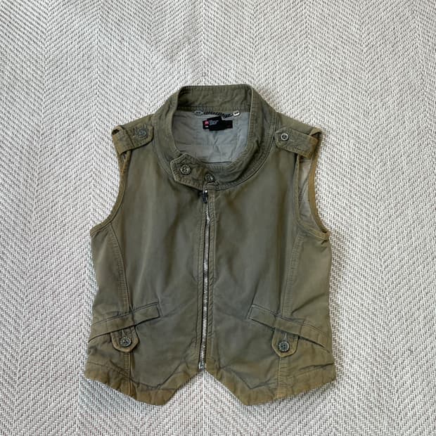 DIESEL 디젤 워크 유틸리티 코튼 벨티드 베스트