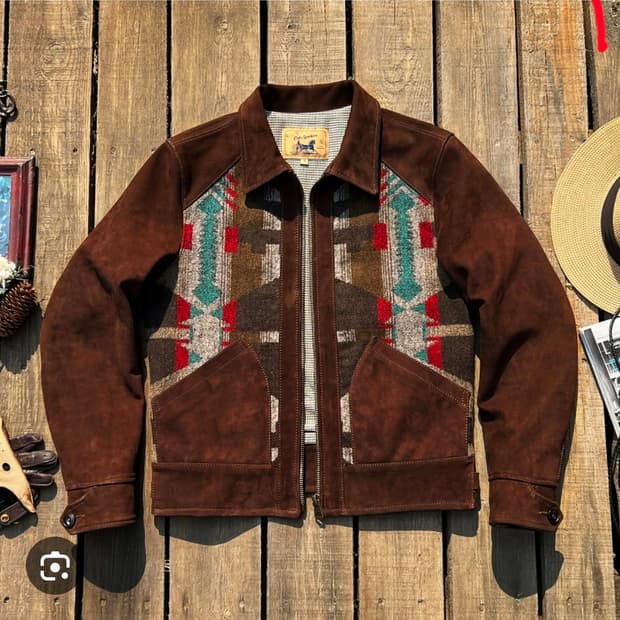 cidu 제도 나바호 패턴 가죽자켓 rrl, 리얼맥코이