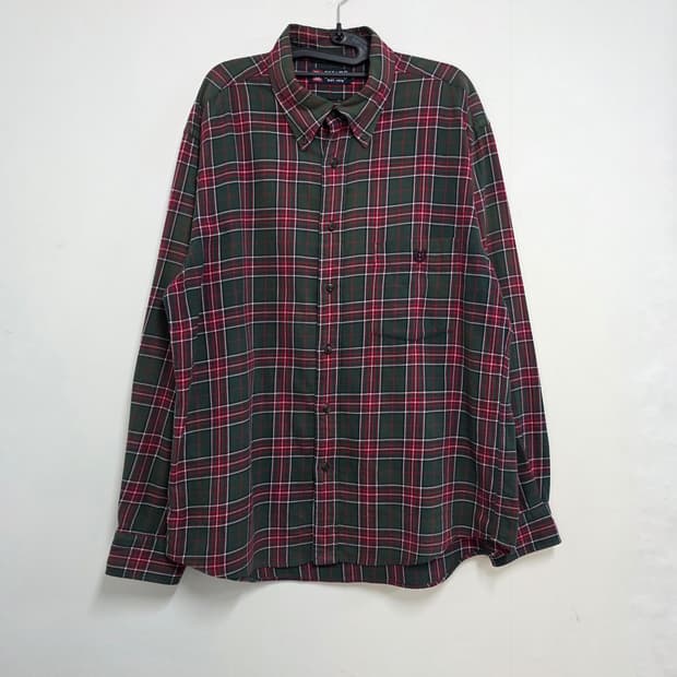 3L 105-110) 챕스 폴로 랄프로렌 체크 셔츠 다크그린