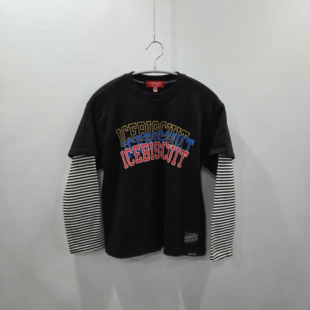 아이스비스킷 키즈 레이어드 스트라이프 롱슬리브 145 