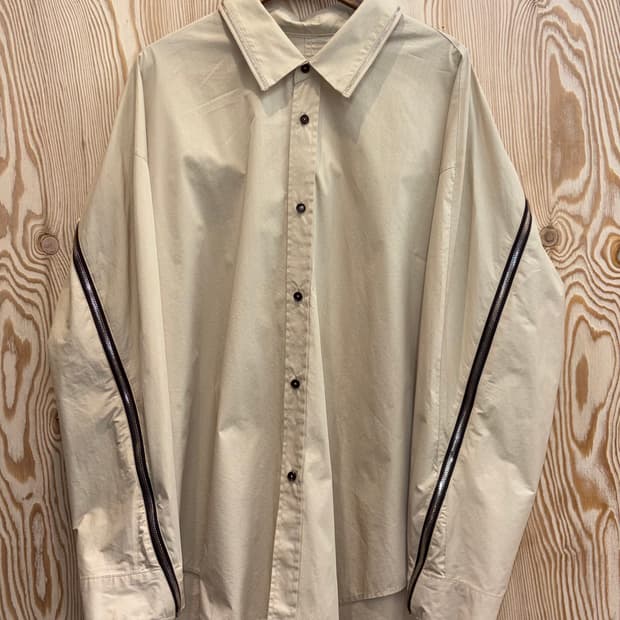 시스템 옴므 베이지 오버핏 셔츠