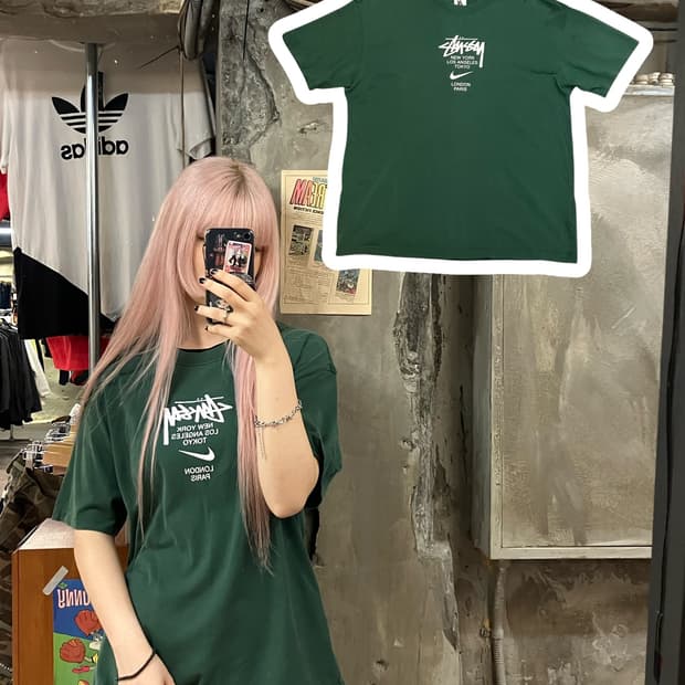 나이키 X 스투시 반팔 그린 XL #csz1421