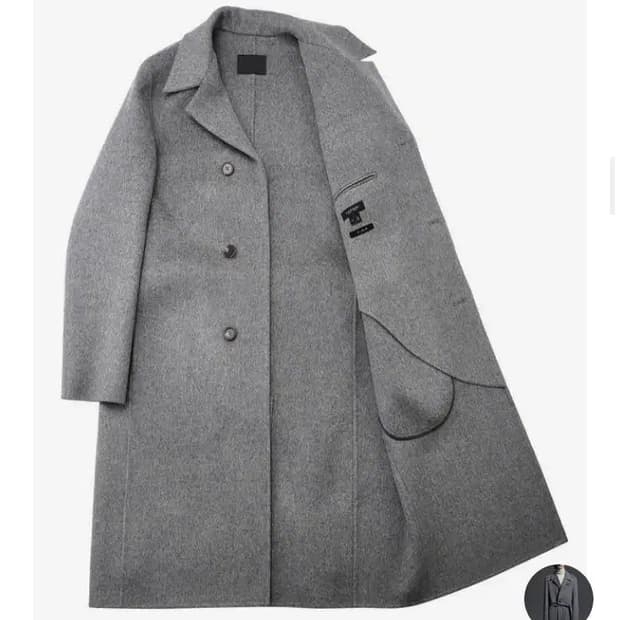 질스튜어트뉴욕 그레이 핸드메이드 발마칸 로브코트 XL 울 캐시미어 105