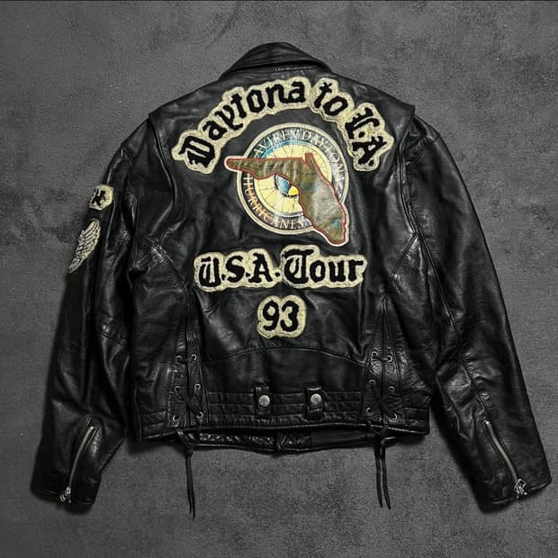 90's 아비렉스 소가죽 라이더 자켓