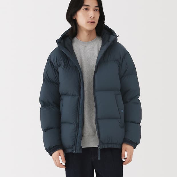 무인양품 경량다운 포케터블 후드 재킷 패딩 XL