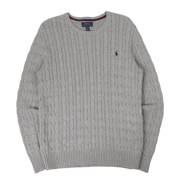 폴로 랄프로렌 그레이 케이블 니트 스웨터
