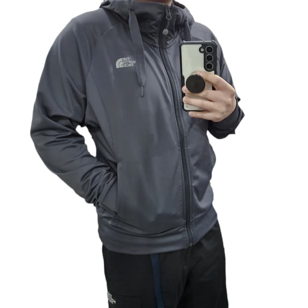100 노스페이스 기능성 후드집업 차콜그레이