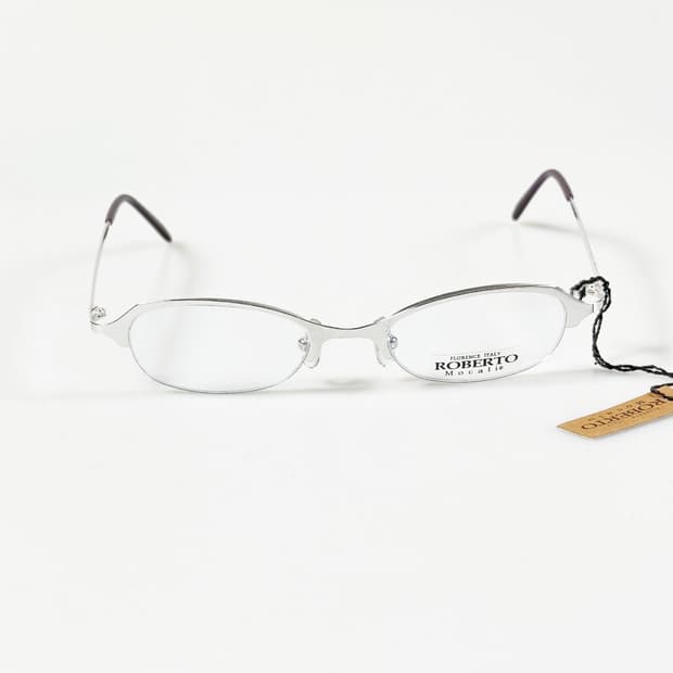 ROBERTO MOCALI 실버메탈 오벌 반무테 빈티지 안경