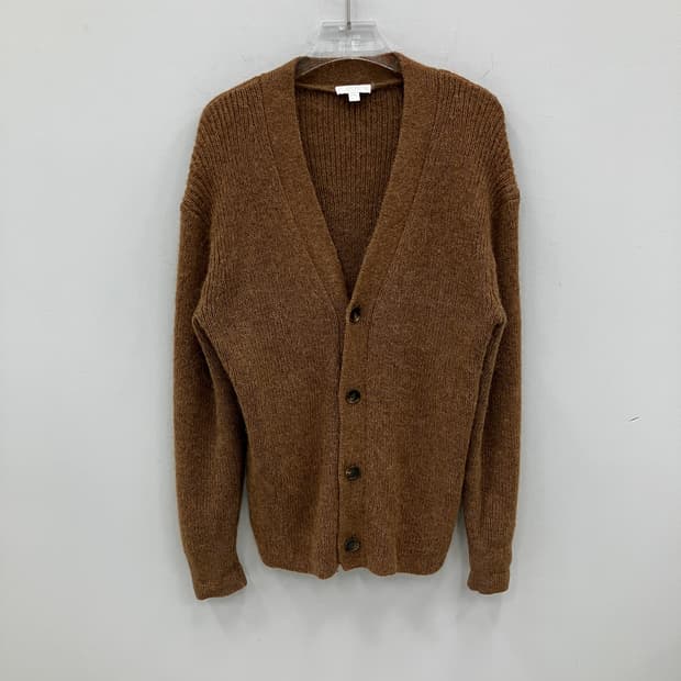 코스 브라운 알파카 울 브이넥 가디건 XS