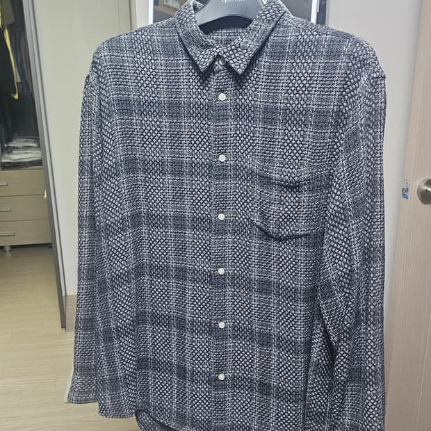 슈프림 베스킷 위브 플레이드 셔츠 블랙 xl