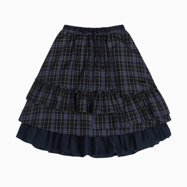 oheshio 오헤시오 체크 프릴 미디 스커트