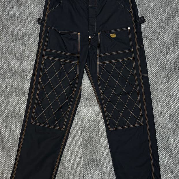 캐피탈 씬 캔버스 럼버 팬츠 블랙