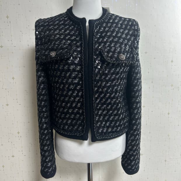 미샤 트리밍 장식 트위드 자켓 -미착용새상품,택포함-