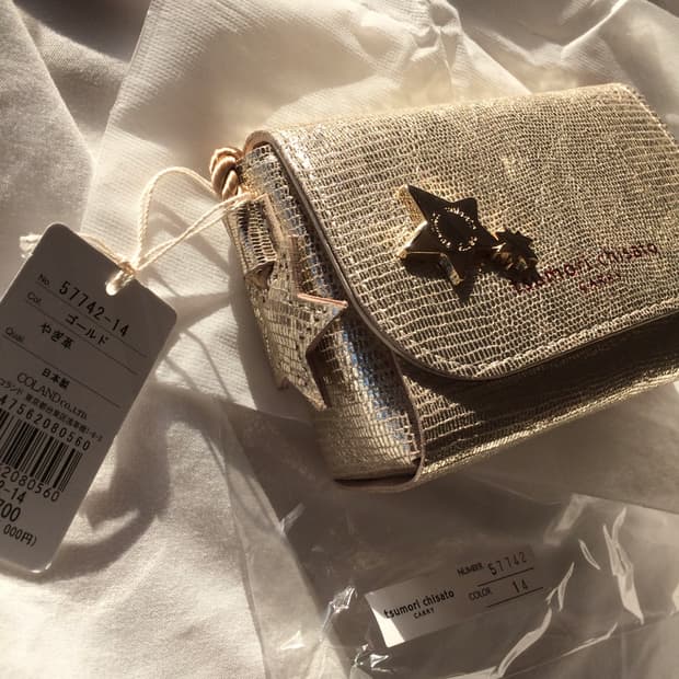 (새상품)츠모리 치사토 캐리 다이아몬드 스타 염소 가죽 숄더 백 미니 백