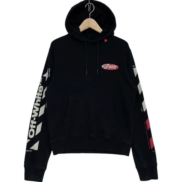 오프화이트 19ss 스플릿 애로우 후드티 블랙