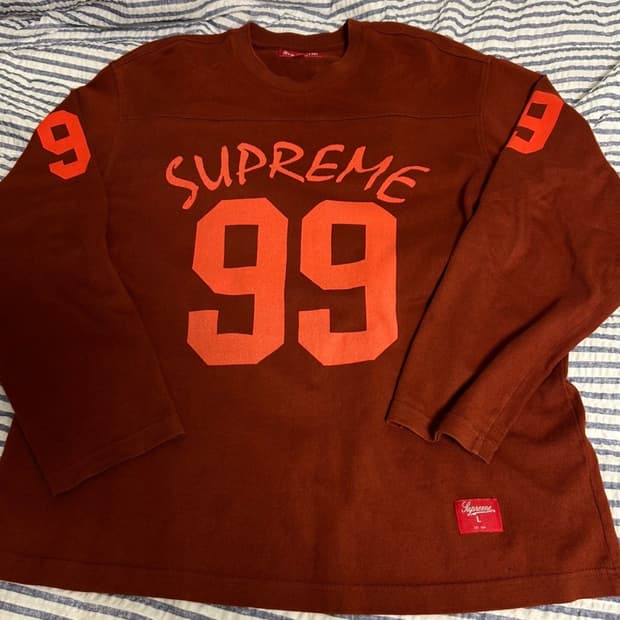 슈프림 99 롱슬리브 풀볼 탑 L