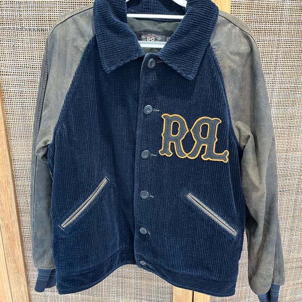 RRL 코듀로이 로고 바시티 