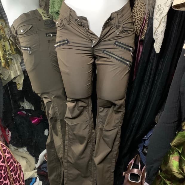 y2k lee 로우라이즈 지퍼 디테일 카고 팬츠