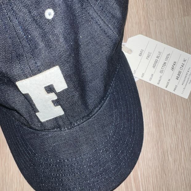 풀카운트 6패널 데님 베이스볼 캡 F 패치 인디고 블루