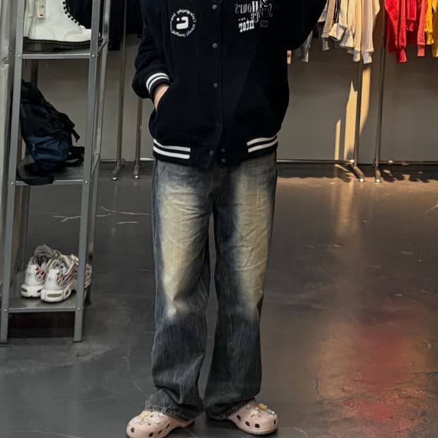 코드그라피 코듀로이 잉크 심볼 바시티자켓 A3018