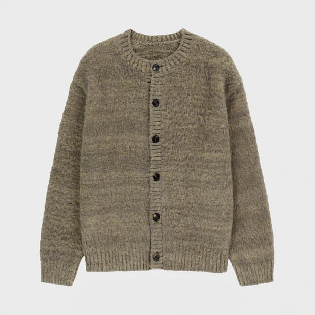 벨리에 브러쉬드 탐 가디건 - 스모크 베이지 5(105)