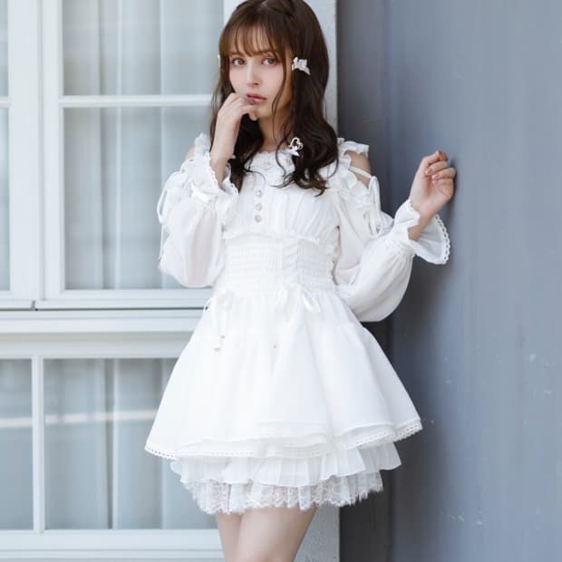 Lizlisa 리즈리사 오프숄더 쉬폰 셋업