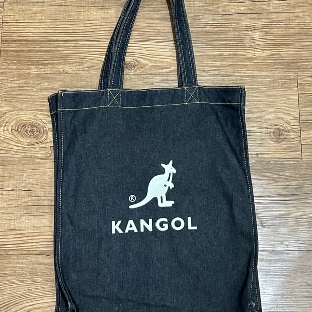 캉골 흑청 데님 에코백