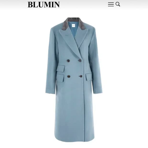 블루민(BLUEMIN) 캐시울 매니쉬 코트 55-66 새상품