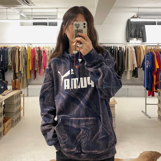 PUMA bleach washed hood t-shirts 디지털 프린팅