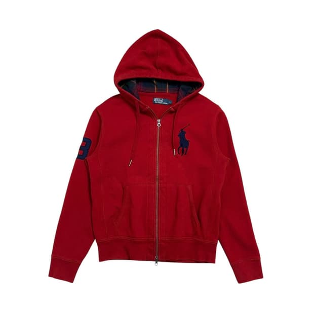 폴로 랄프로렌 후드집업 레드