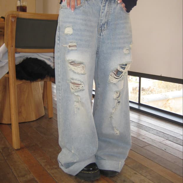 아워캐비넷 fight damage pants/S사이즈