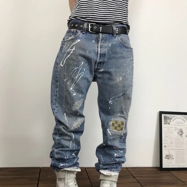 90's Levi's 501 USA Paint Jeans