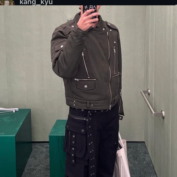 베이컨트 아카이브 패디드 라이더 자켓 카키