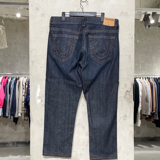 트루 릴리전 제노 진청 슬림 스트레이트 데님 팬츠