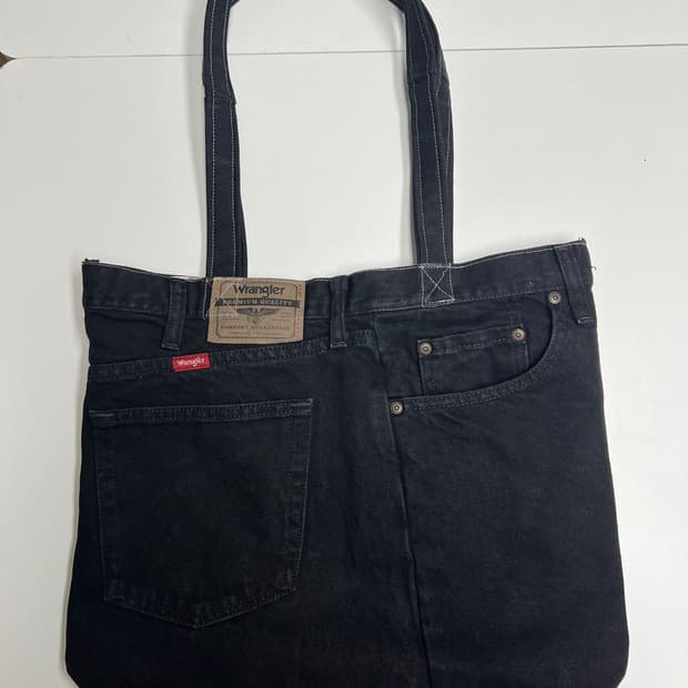 빈티지 wrangler 흑청 업사이클링 토트백