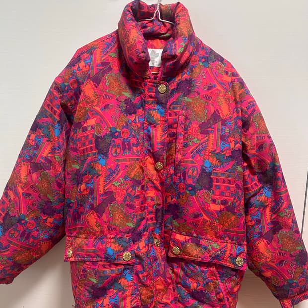 아디다스 빈티지 패턴 패딩 90