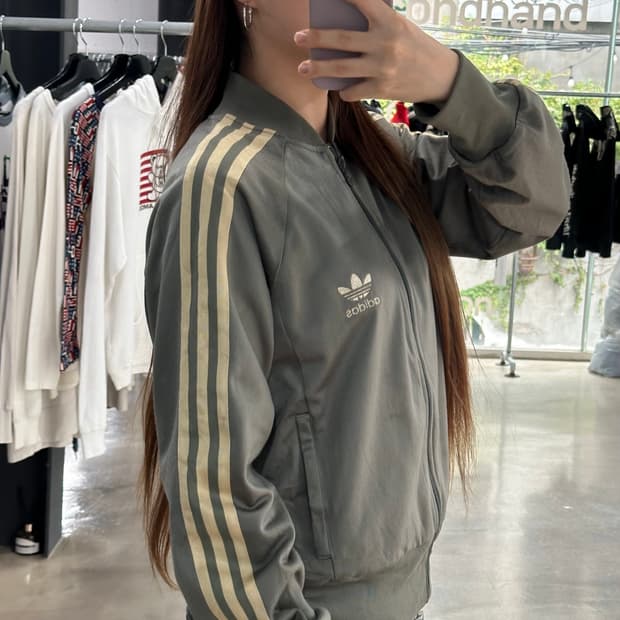 아디다스 파이어버드 트랙탑 져지 바닐라녹차