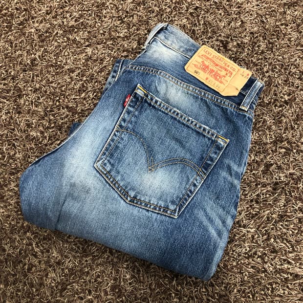 리바이스 501 워싱 데님 팬츠