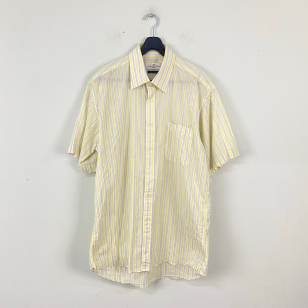 발렌시아가 90s 옐로우 스트라이프 반팔 셔츠 L