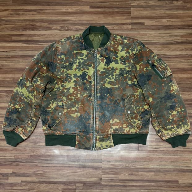 빈티지 독일군 카모 플렉탄 플랙탄 카모 ma-1 봄버 마원 자켓 xl