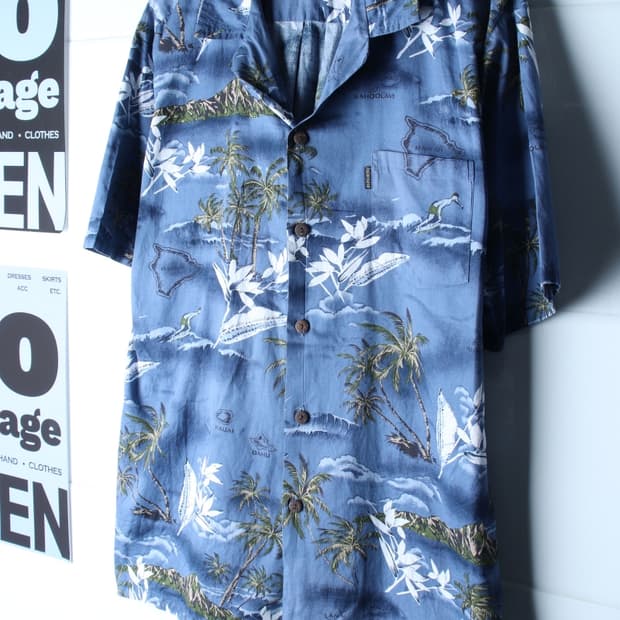 (3XL-4XL) 팜웨이브 반팔 카라 티셔츠 USA 셔츠-H36681