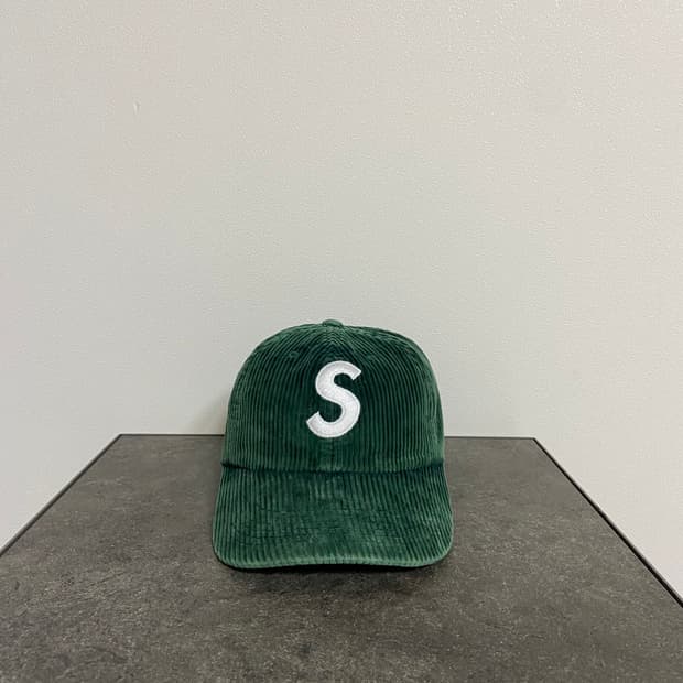 슈프림 S로고 볼캡 모자 워시드 코듀로이 6패널 캡