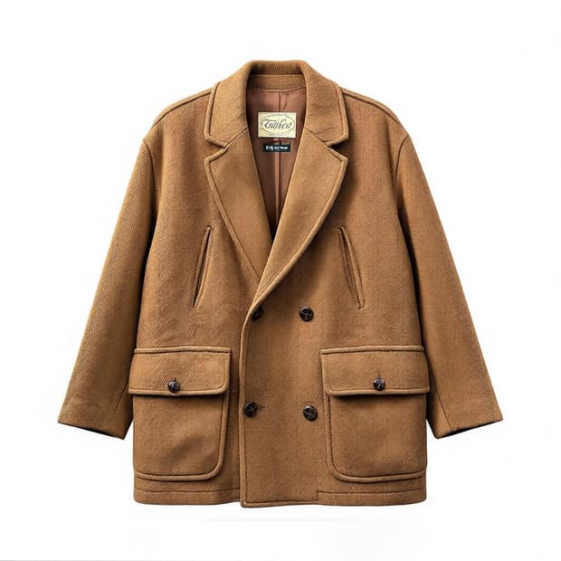 티벳 헌팅 블레이져 울 코트 핸드포켓 퓨어울 디테일 브라운