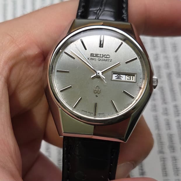 레어] 빈티지 세이코 킹쿼츠 오리지널 실버판 한자 데이데이트 