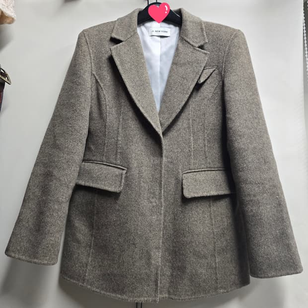 제시뉴욕 오버숄더 헤링본 울 자켓 Free