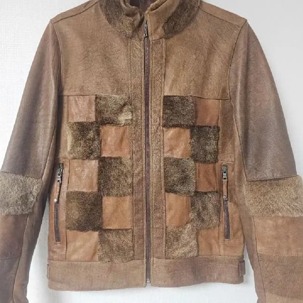 럭스통 수제 가죽 패치 양가죽 자켓(95~100슬림)