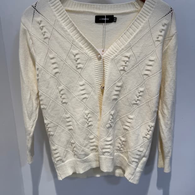 vintage Outer 빈티지 진주 버튼 가디건