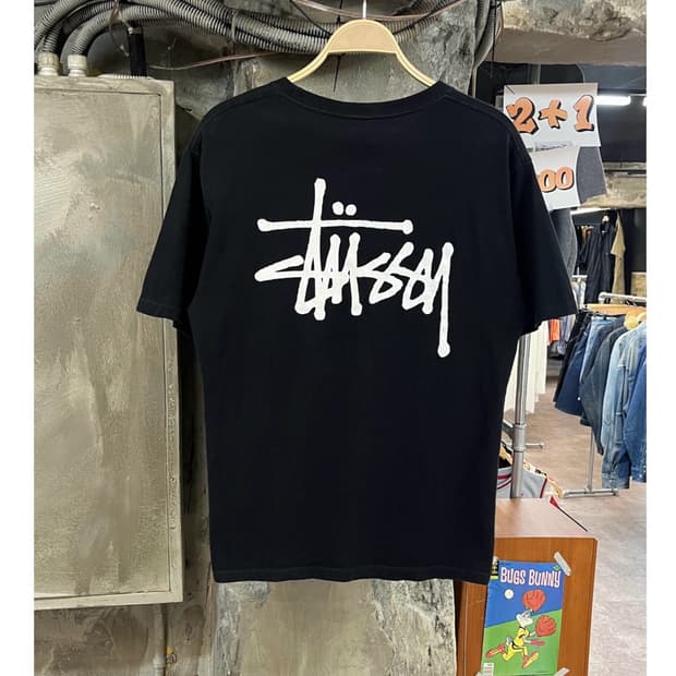 스투시 베이직 로고 반팔티 블랙 M #csz4126