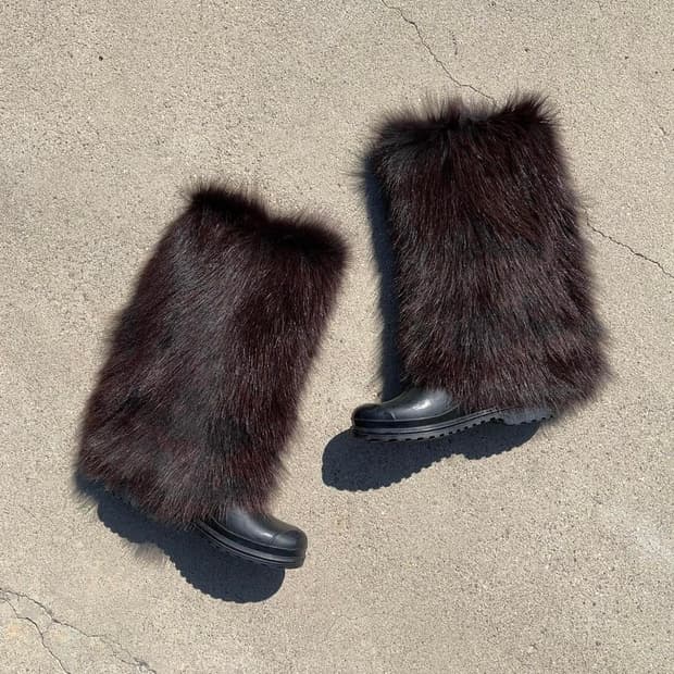 Marni Faux Fur 고무신 부츠 255