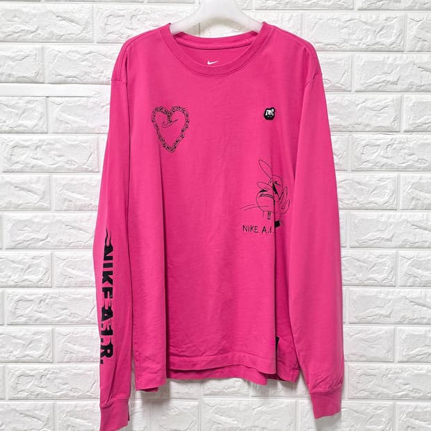 택포// 나이키 핑크 긴팔 티셔츠 XL